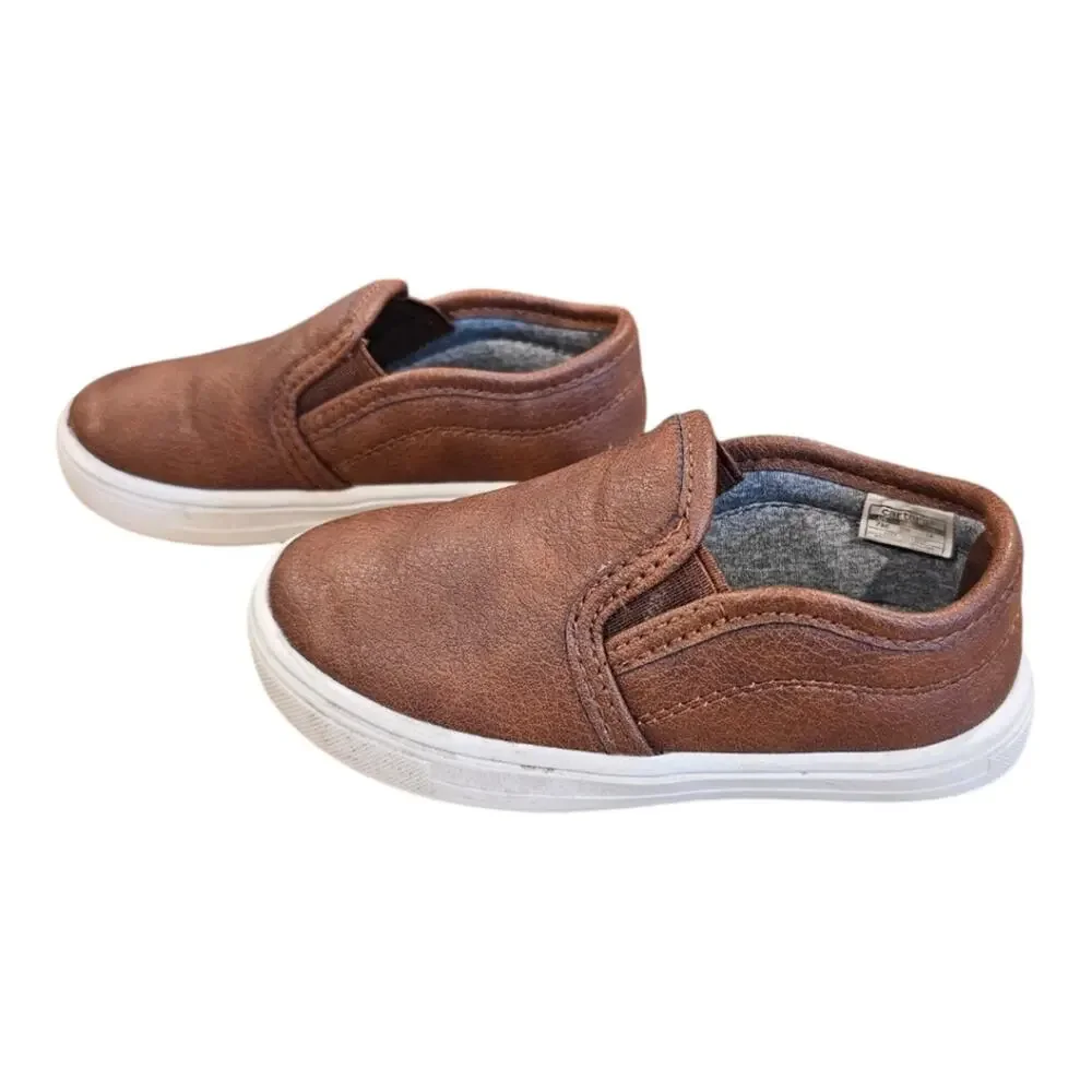 Carter's Simple Joys Faux Leather Slip On Boys Sneakers Toddler 7M